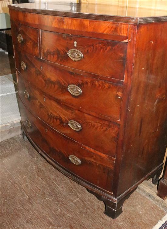 Georgian bow front chest of drawers